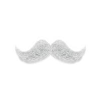 Realistic white gray mustache, element of Santa Claus, Christmas New Year on a white background - Vector