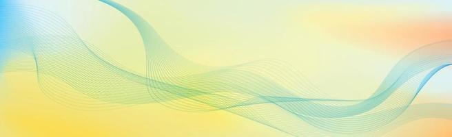 Panoramic colorful light abstract stylish multi background with wavy lines - Vector