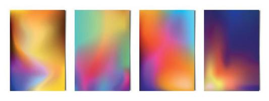 Set 4 pcs. abstract multicolor gradients, business background postcard for advertising, web background - Vector