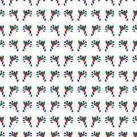 Christmas blue candy with red berry background pattern vector