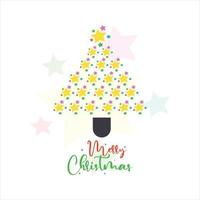 Merry Christmas tree star vector illustration