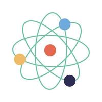 Colorful hand drawn nuclear atomic science vector