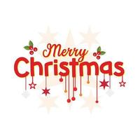 Merry Christmas hand draw illustration with star background vector