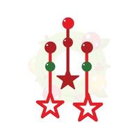 Christmas hanging star vector illustration