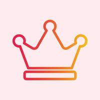 Gradient king crown outline flat icon illustration vector