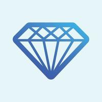 diseño de icono de contorno plano de diamante colorido vector