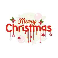 Merry Christmas illustration with wreath background vector