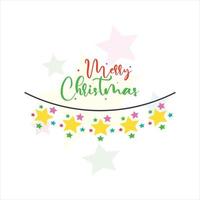 Merry Christmas with a star decoration vector