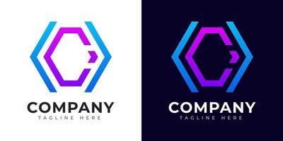 Modern gradient style initial letter c logo design template vector