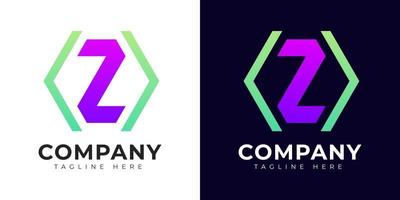 Modern gradient style initial letter z logo design template vector