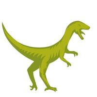 Velociraptor, predaceous dinosaur isolated over white, vector illustration