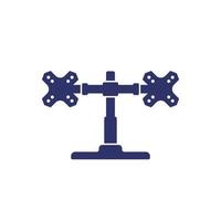 monitor stand with two mounts icon vector