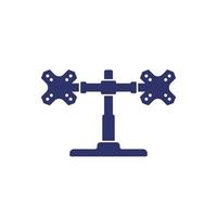 monitor stand with two mounts icon vector