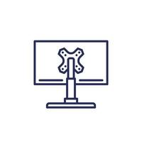 monitor stand, mount line icon vector