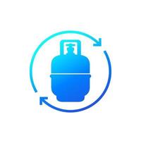 replace gas cylinder, LPG tank icon vector