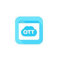 OTT media service vector icon for web