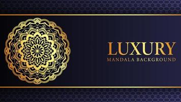 Gold Color Mandala Background Design Template vector