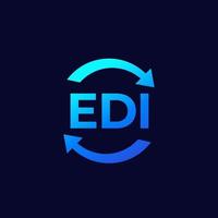 edi, icono de vector de intercambio electrónico de datos