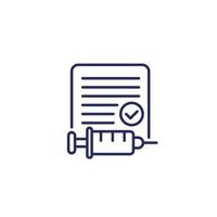 vaccination certificate or card line icon vector