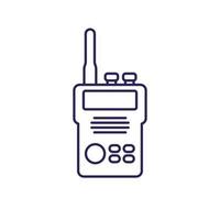 radio set, portable transceiver line icon vector