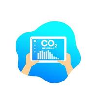 carbon neutral, co2 gas reduction, vector illustration