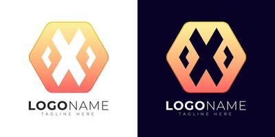 plantilla de diseño de vector de logotipo de letra x. icono moderno del logotipo de la letra x con forma de geometría colorida.