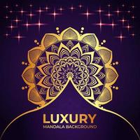 Gold Color Mandala Background Design Template vector