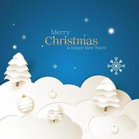 merry christmas and happy new year background with decorative vector