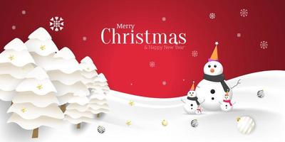 marry Christmas background with snowman template. happy new year 2023 vector