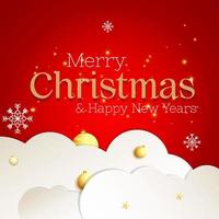 merry christmas and happy new year background with decorative vector