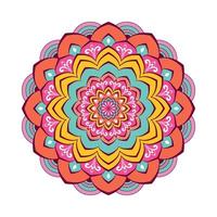 mandala colorido con adorno floral vector