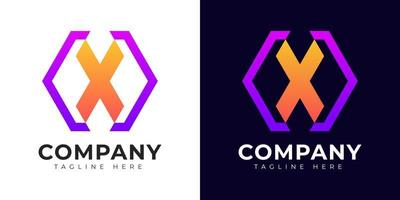 Modern gradient style initial letter x logo design template vector