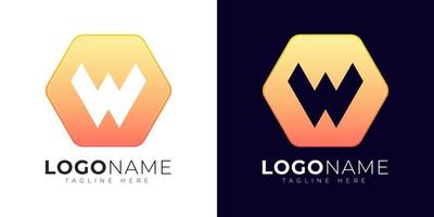 Letter w logo vector design template. Modern letter w logo icon with colorful geometry shape.