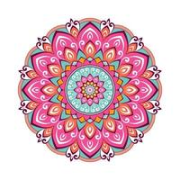 mandala colorido con adorno floral vector