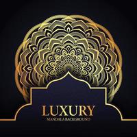 Gold Color Mandala Background Design Template vector