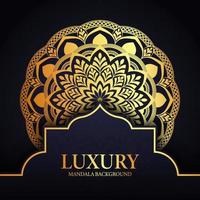 Gold Color Mandala Background Design Template vector