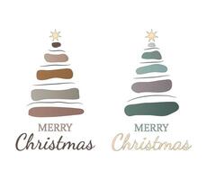 tarjeta de navidad con árbol de navidad y estrella brillante en la parte superior vector