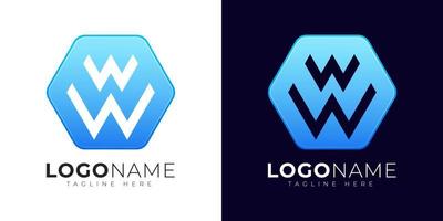 plantilla de diseño de vector de logotipo de letra w. icono moderno del logotipo de la letra w con forma de geometría colorida.