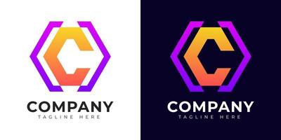 Modern gradient style initial letter c logo design template vector