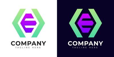 Modern gradient style initial letter e logo design template vector