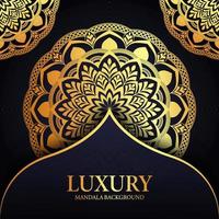 Gold Color Mandala Background Design Template vector