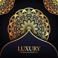 Gold Color Mandala Background Design Template vector