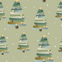 Christmas pattern with Christmas tree and shining star at the top vector