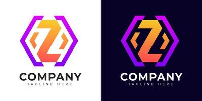 Modern gradient style initial letter z logo design template vector