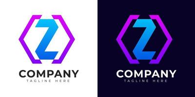 Modern gradient style initial letter z logo design template vector