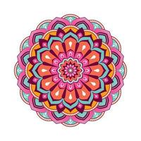 mandala colorido con adorno floral vector