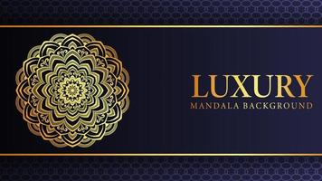 Gold Color Mandala Background Design Template vector