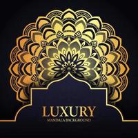 Gold Color Mandala Background Design Template vector