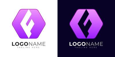 plantilla de diseño de vector de logotipo de letra f. icono moderno del logotipo de la letra f con forma de geometría colorida.