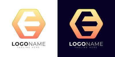 Initial letter e logo vector design template. Modern letter e logo icon with colorful geometry shape.